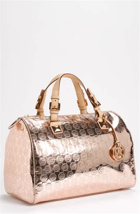 michael kors grayson satchel rose gold|michael kors grayson large satchel.